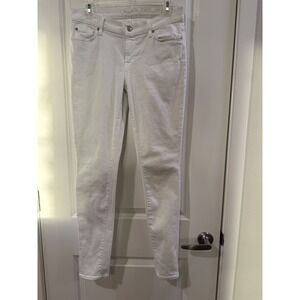 7 For All Mankind Womens White Skinny Jeans Size 28 Mid Rise Stretch Denim USA